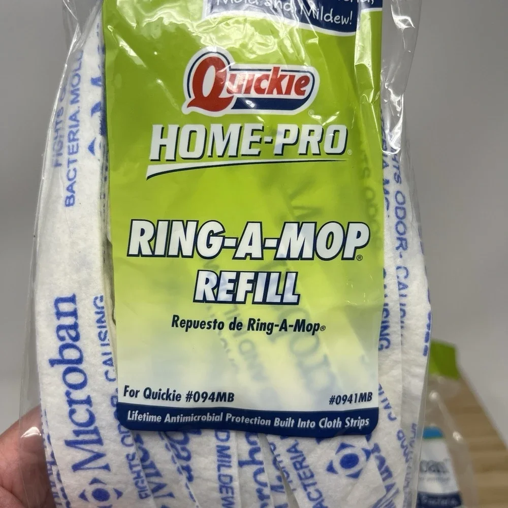 2 Quickie Home Pro Ring a Mop Refills 0941MB Microban Fight Bacteria Mold Mildew